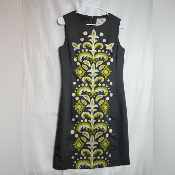 Tabitha Dresses & Skirts - Anthropologie Tabitha Dress with Lime Green and White Embroidery